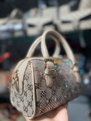 Gucci Ophidia Crystals Small Boston Bag