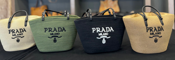 PRADA ψάθινη χακί