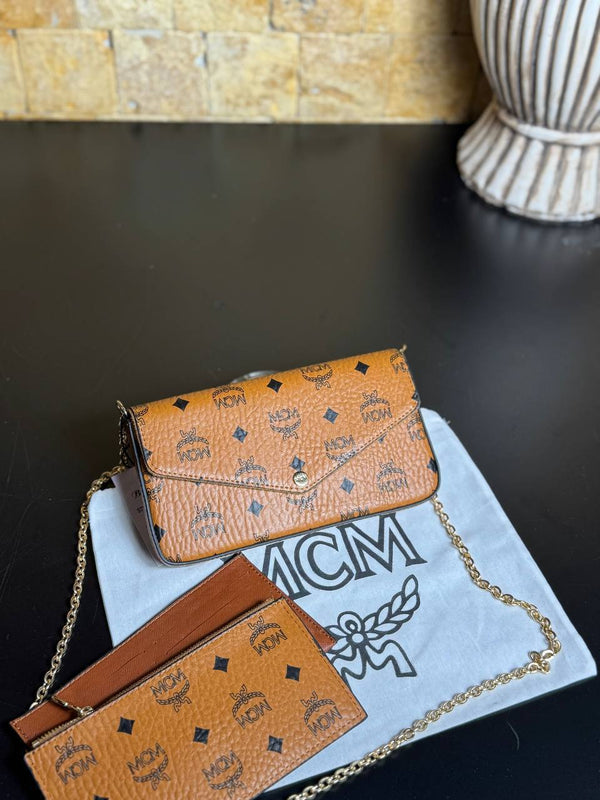 MCM Aren Flap Wallet with Chain