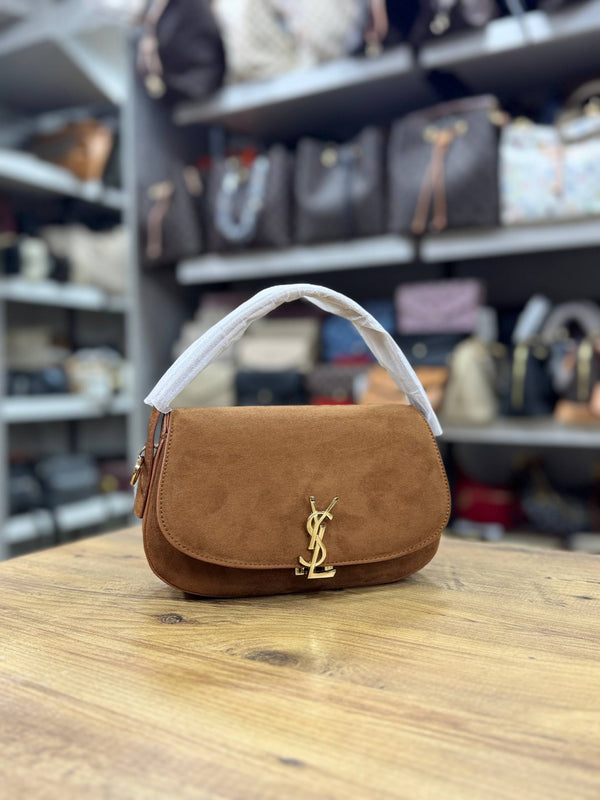 (YSL) Saint Laurent Voltaire Shoulder Bag caramel