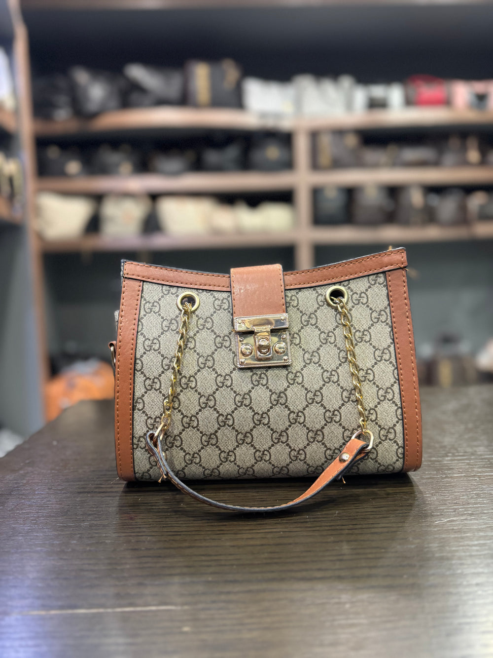 Τσάντα Μπεζ/καφέ GG Gucci